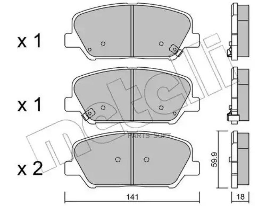 

Тормозные колодки METELLI 2209970