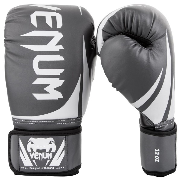 фото Боксерские перчатки venum challenger 2.0 серые/белые 10 унций