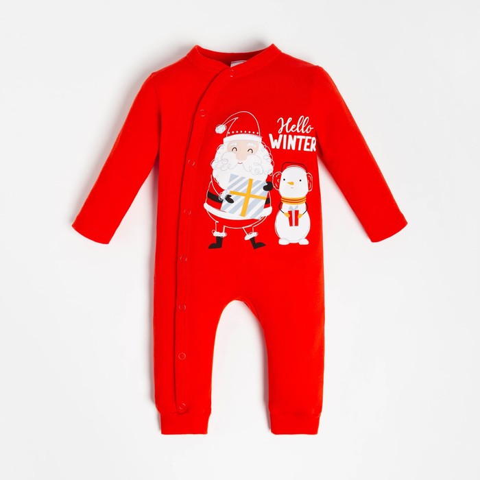 

Комбинезон Крошка Я Happy winter, рост 62-68 см, красный, 000458923