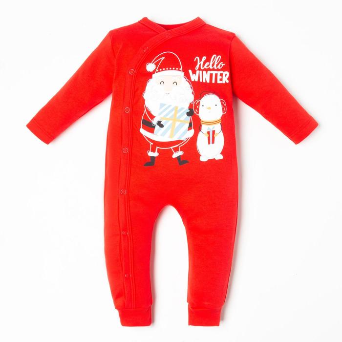 Комбинезон Крошка Я Happy winter, рост 62-68 см, красный