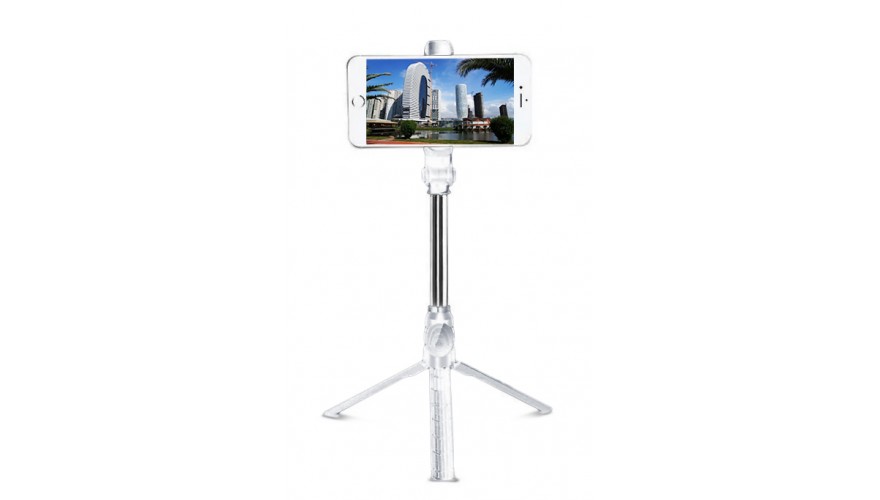 фото Монопод для селфи со штативом selfie stick tripod bluetooth xt-10 white