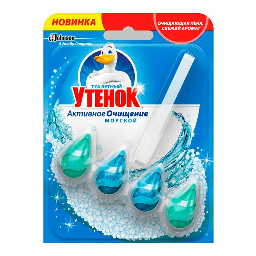 

Средство для унитаза Туалетный Утенок Активное очищение морской подвесной блок 38,6 г