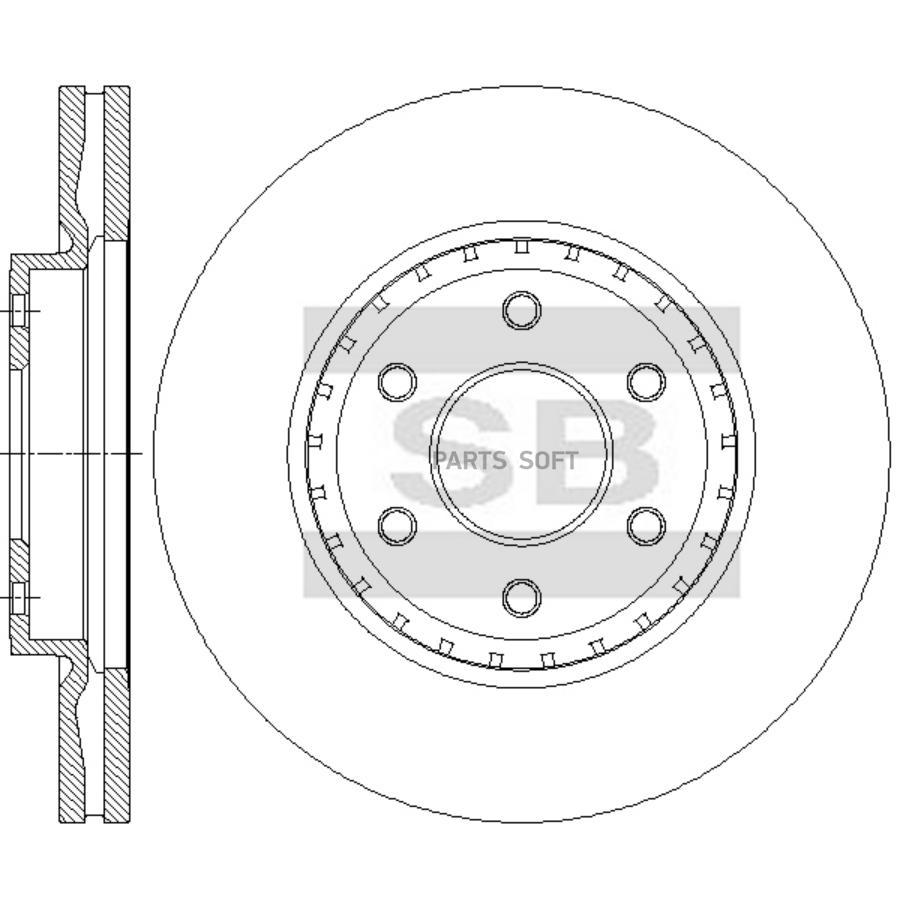 Диск тормозной, передний SANGSIN BRAKE SD4276