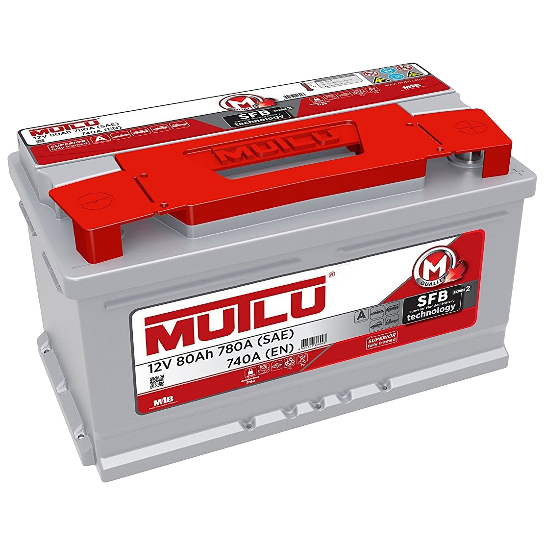 фото Аккумулятор mutlu mega calcium 80rs 740a 315x175x175
