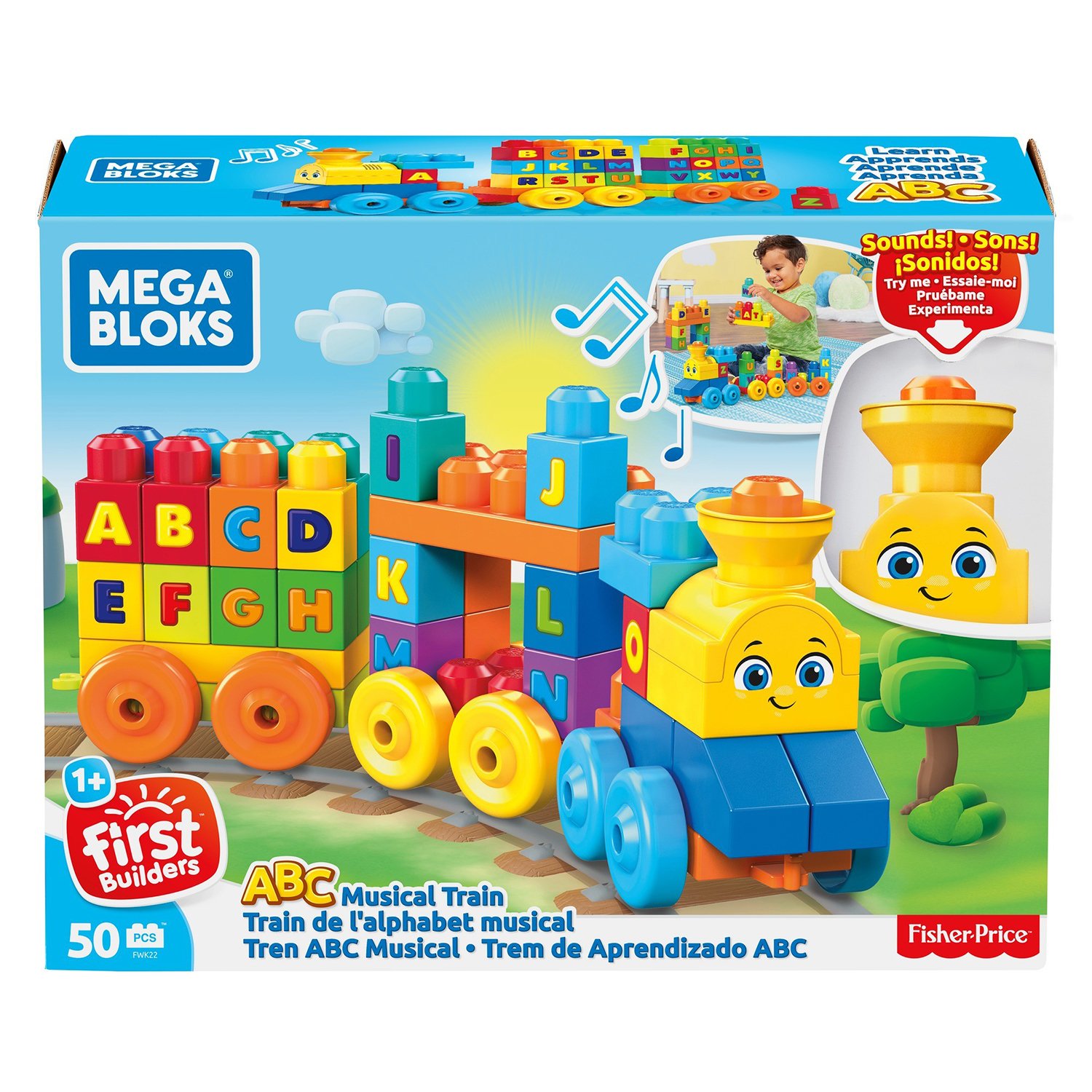 Конструктор Mega Bloks Обучающий поезд Алфавит