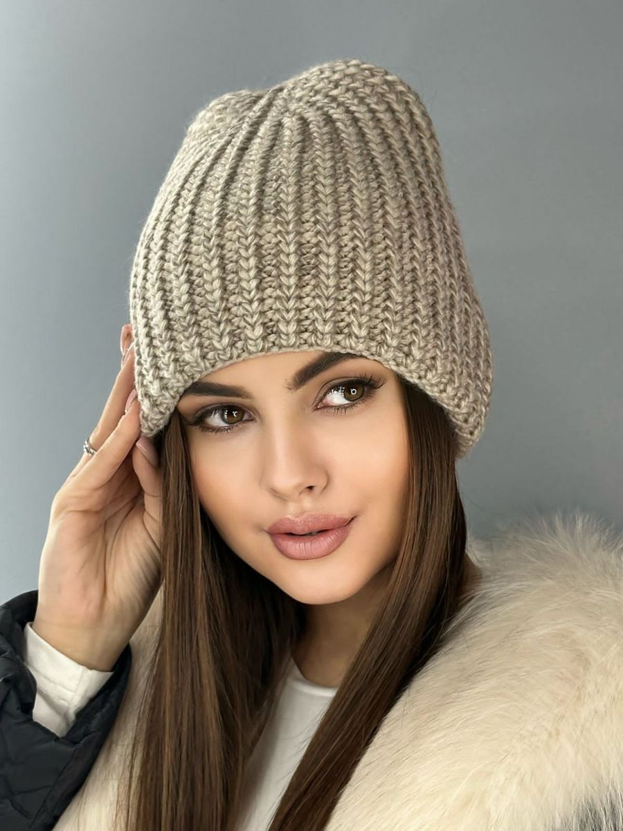 Шапка женская Louren Wilton Ш-2023-2 темно-бежевая, one size