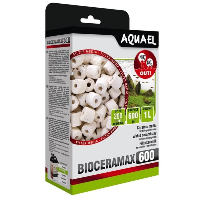 

Наполнитель для аквариумного фильтра Aquael BIO CERAMAX 600, керамические кольца, 1 л, AQ-106611