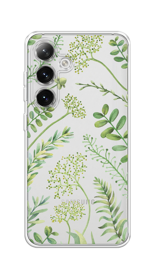 

Чехол на Samsung Galaxy S24 "Green Leaves", Зеленый;прозрачный, 2109050-1