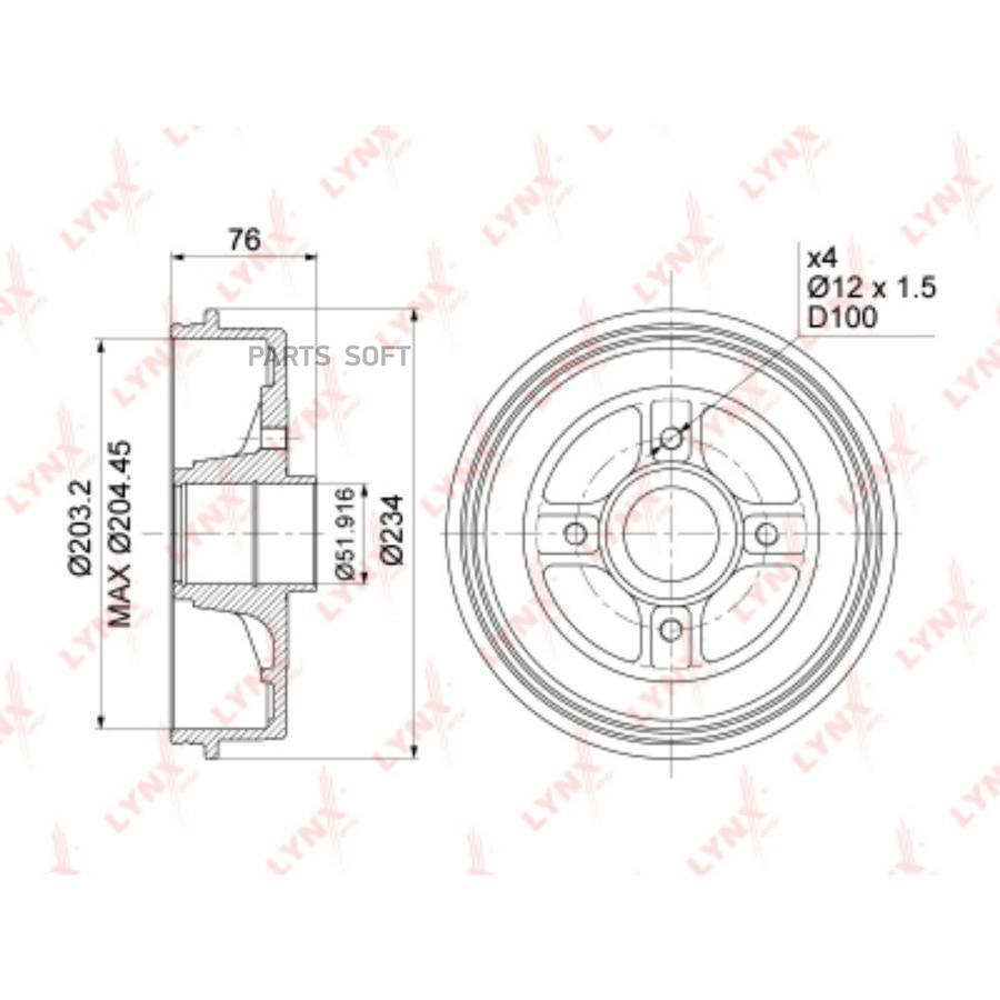 Барабан Тормозной Lynxauto Bm-1003 LYNXauto BM-1003