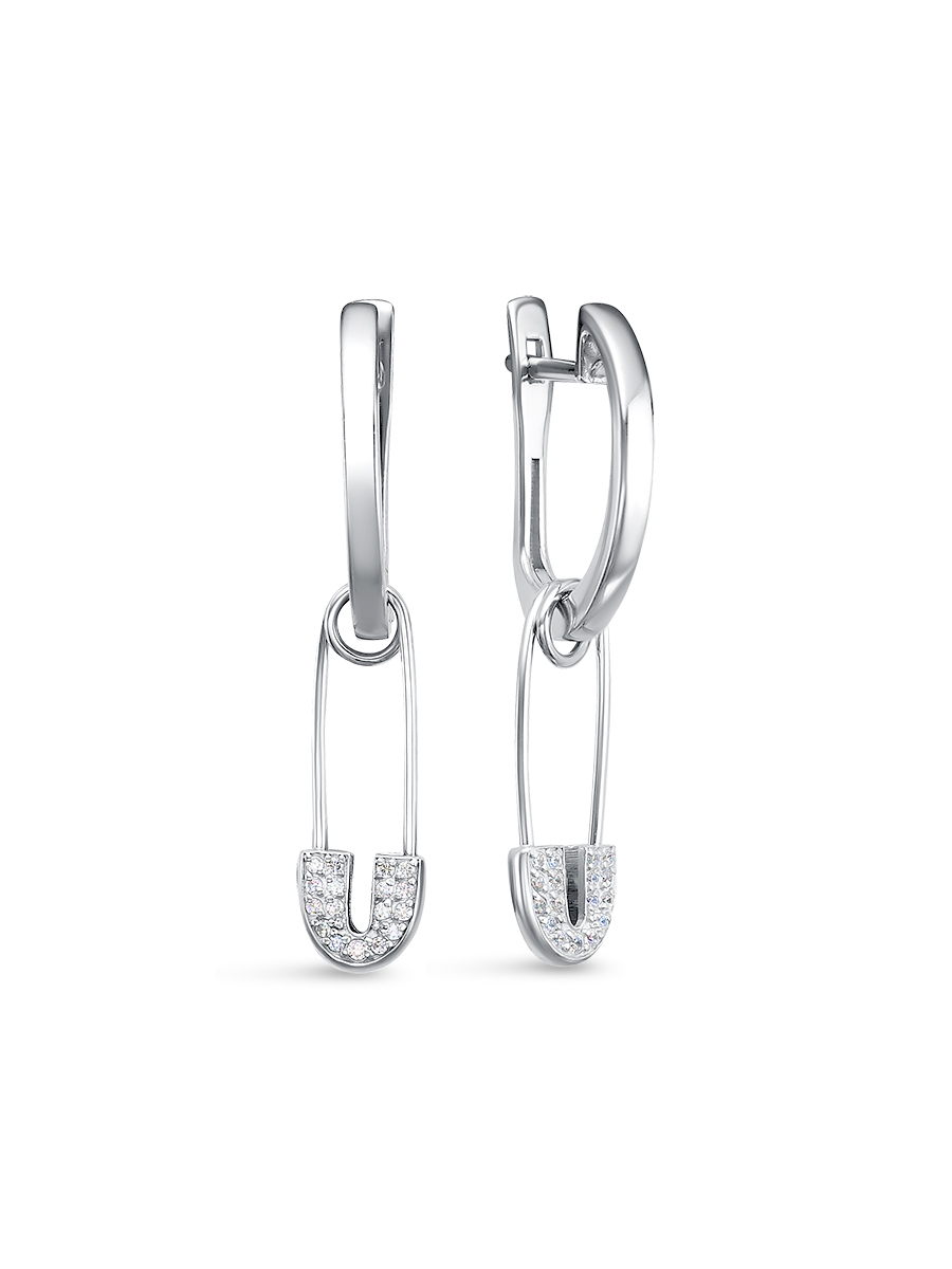 

Серьги трансформеры из серебра с фианитом SamoroDki Jewelry 2-08-014-12р, 2-08-014-12р