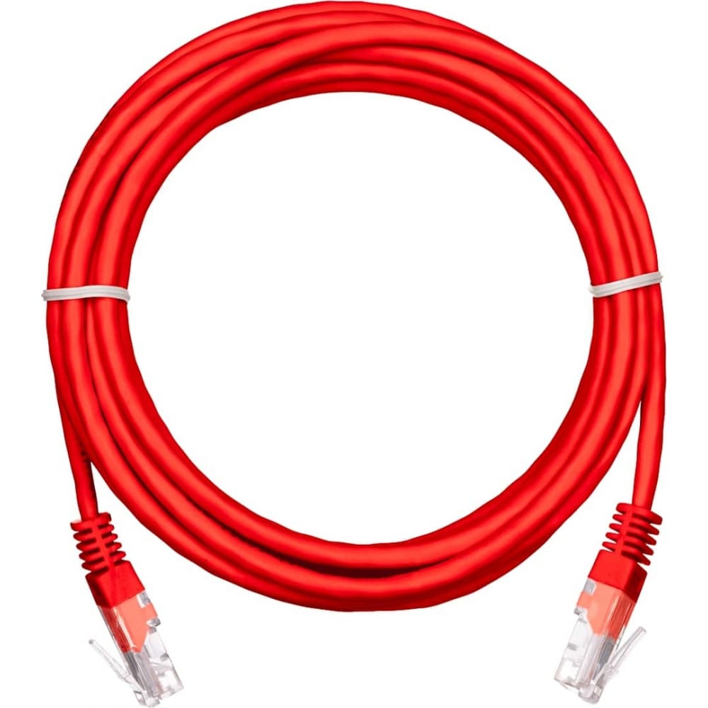 фото Netlan шнур u/utp 4 пары, кат.5e, pvc, красный, 2м, 10шт. ec-pc4ud55b-bc-pvc-020-rd-10