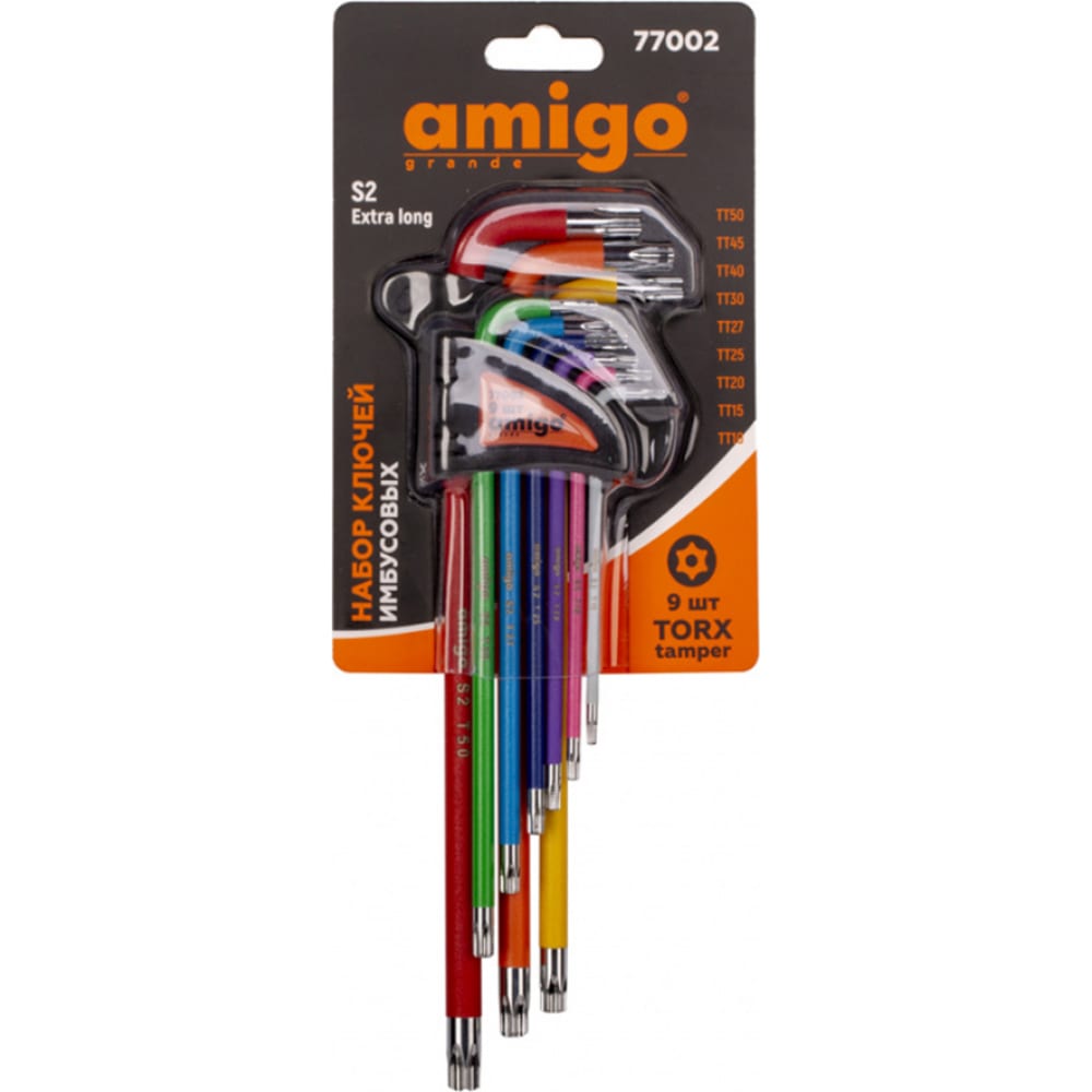 

Набор шестигранных ключей AMIGO TORX 9 шт 77002