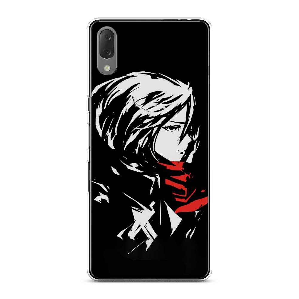 

Чехол на Sony Xperia L3 "Микаса минимализм", Черный;серый;красный, 54450-4