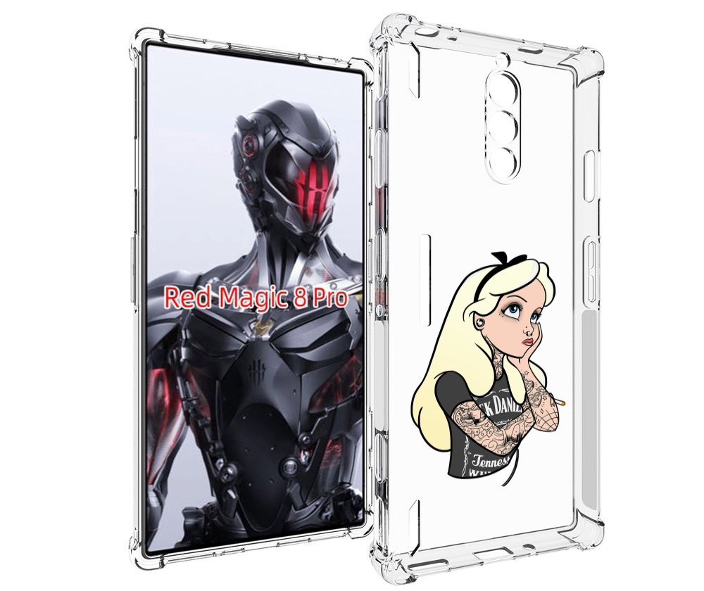 Чехол MyPads принцесса-в-татуировках женский для ZTE Nubia Red Magic 8 Pro / Red Magic ...