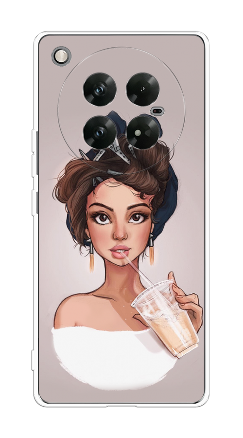 

Чехол на Infinix Zero 40 5G "Девушка с фраппе", Серый, 3106650-1
