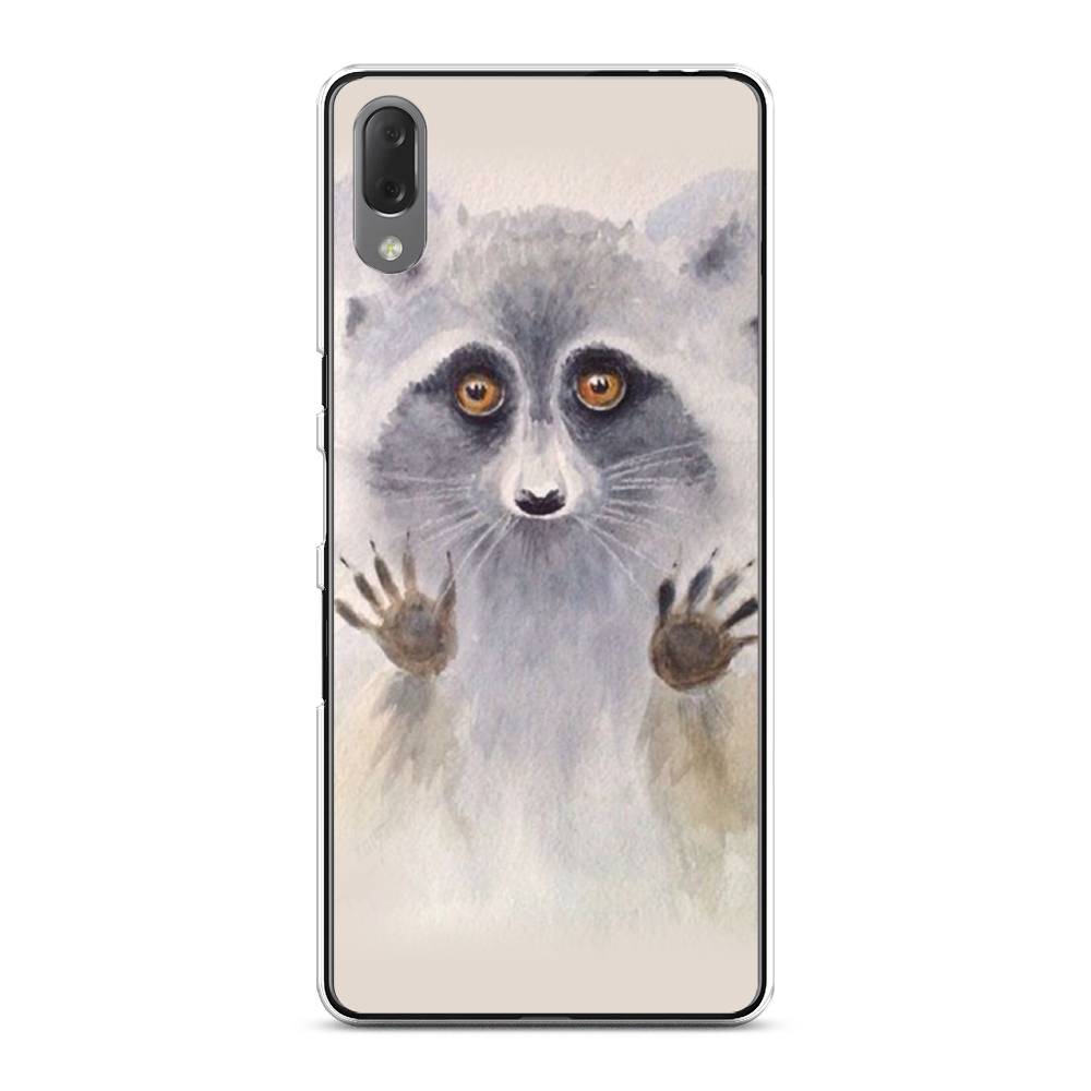 

Чехол на Sony Xperia L3 "Енот за стеклом", Бежевый;серый, 54450-4