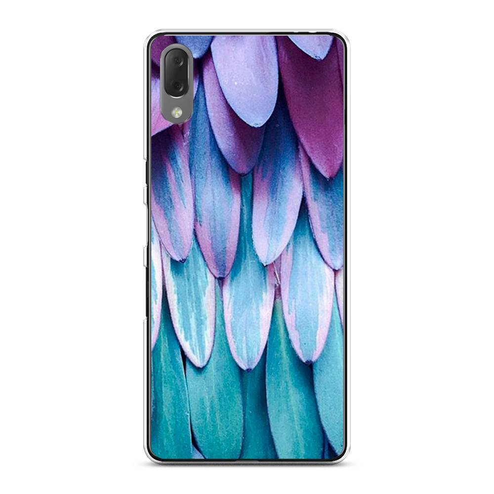 

Чехол на Sony Xperia L3 "Синее перо", Фиолетовый;голубой, 54450-3