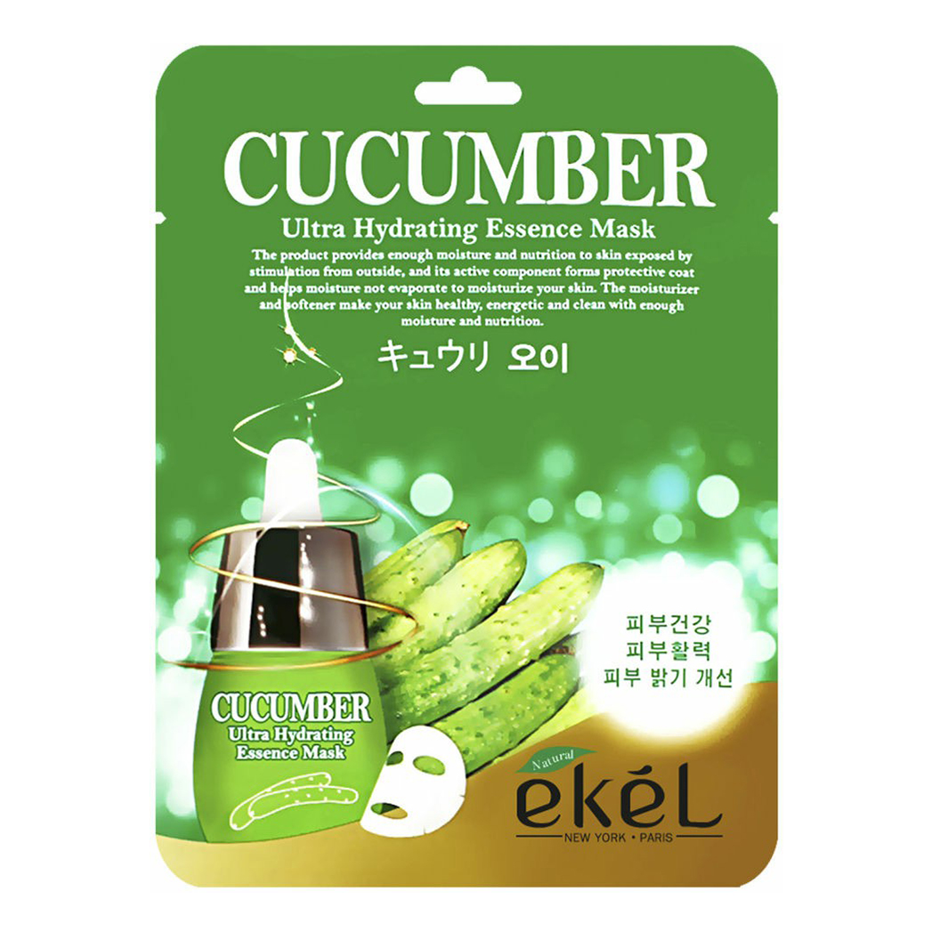 Тканевая маска для лица Ekel Cucumber с экстрактом огурца увлажняющая 30 г ekel маска для лица тонизирующая с зеленым чаем ultra hydrating 25