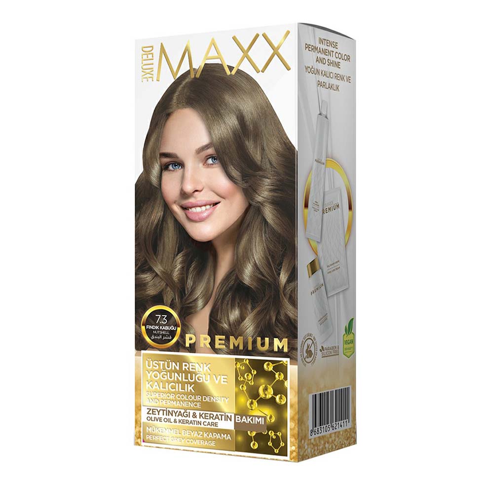 Краска для волос Lila Cosmetics Maxx Deluxe Premium Hair Dye Kit тон 7.3 фундук 110 мл