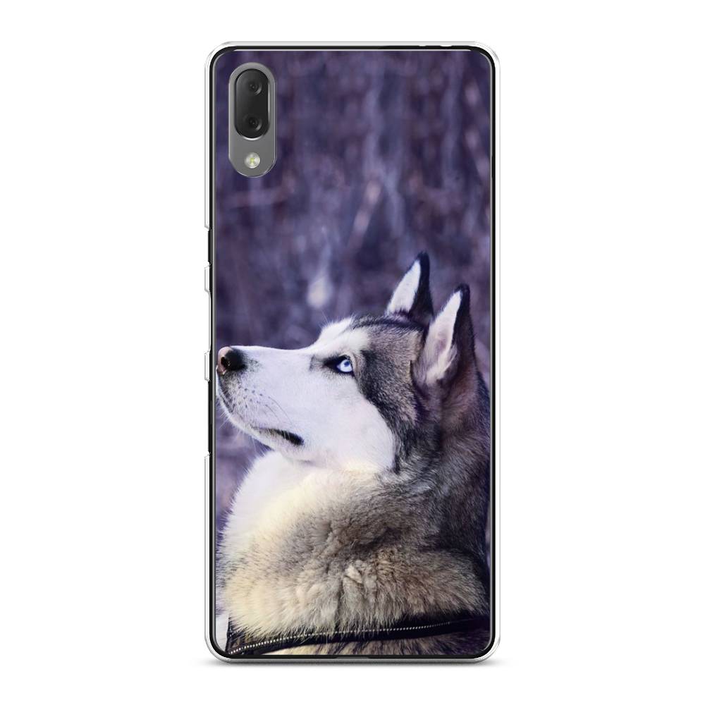 

Чехол на Sony Xperia L3 "Хаски 1", Фиолетовый;белый, 54450-1