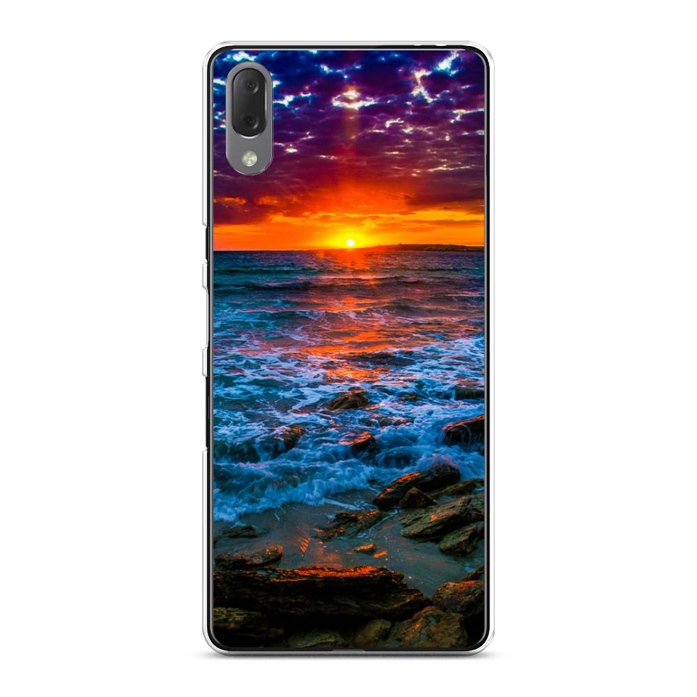 

Чехол на Sony Xperia L3 "Закат 1", Оранжевый;синий, 54450-2