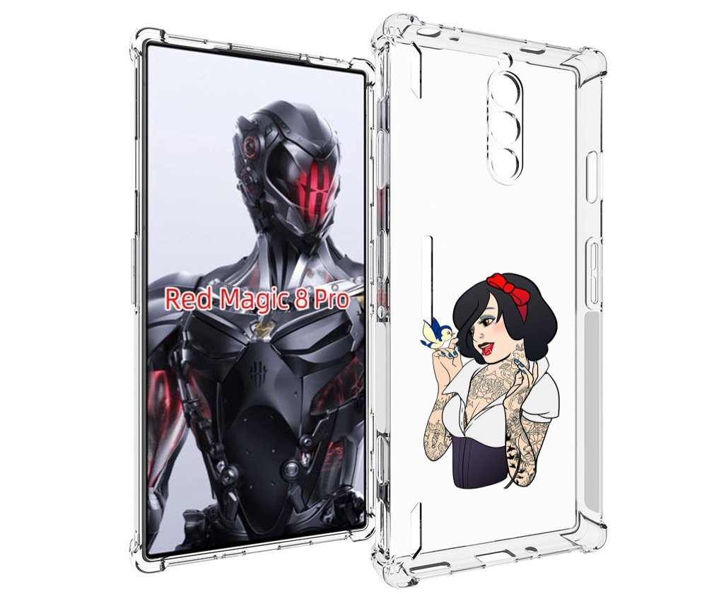 Чехол MyPads принцесса-тату женский для ZTE Nubia Red Magic 8 Pro / Red Magic 8 Pro Plus