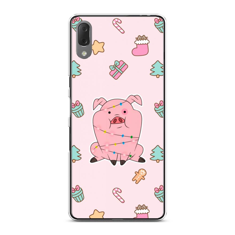 

Чехол на Sony Xperia L3 "Розовая свинка", Розовый;зеленый, 54450-5