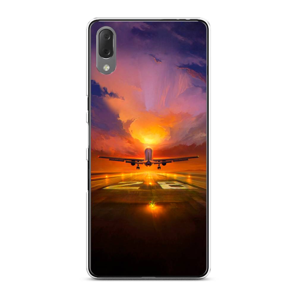 

Чехол на Sony Xperia L3 "Самолет на посадке", Оранжевый;синий, 54450-6