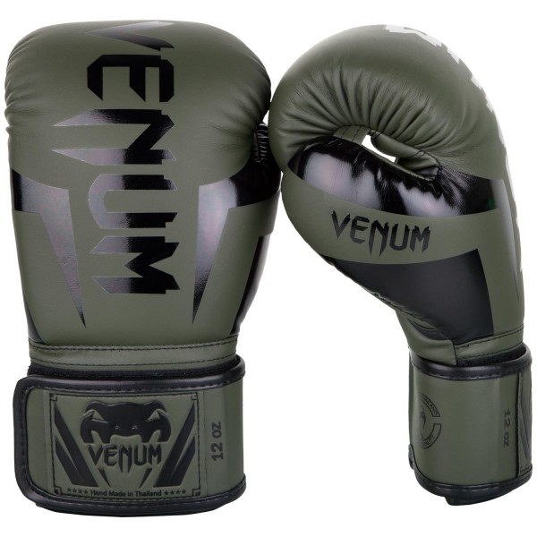 Боксерские перчатки Venum Elite хаки, 14 унций