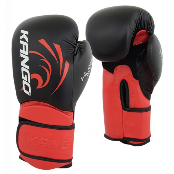 Боксерские перчатки Kango BVK-085 черные/красные, 14 унций
