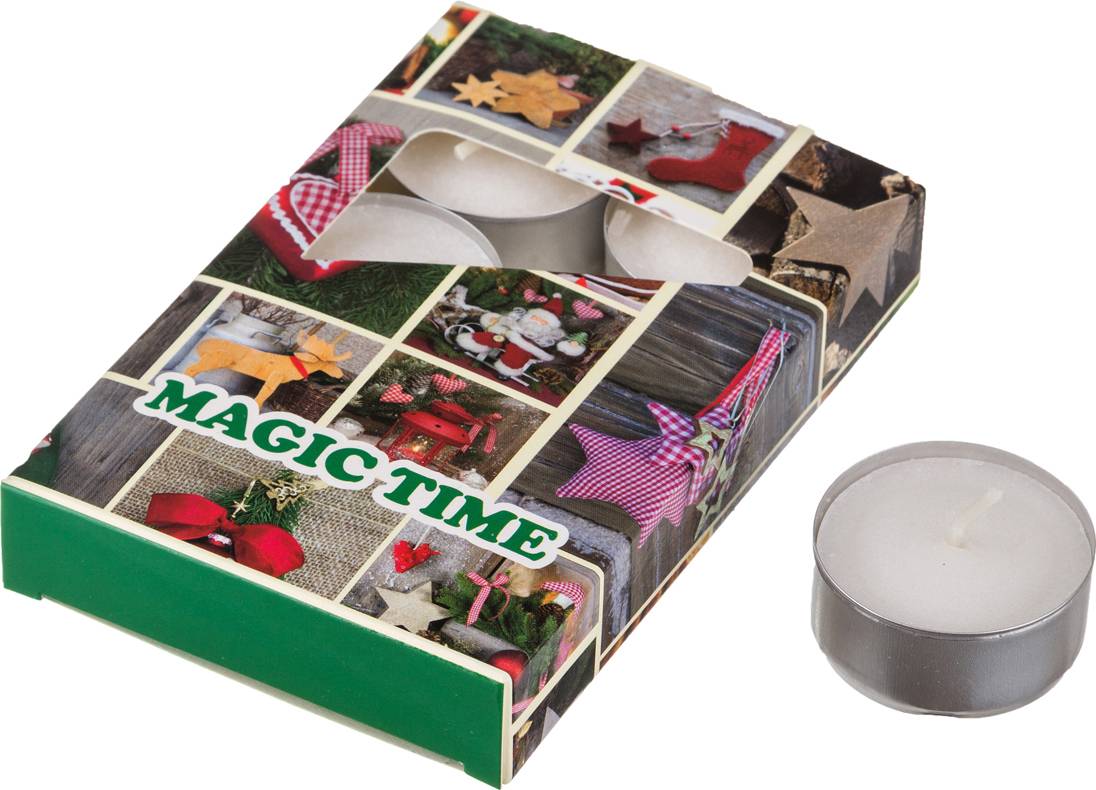 

Набор из 6 штук Свечи плавающие Adpal Magic time 4х2 см, аромат корица