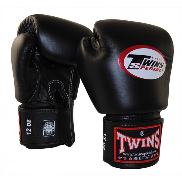Боксерские перчатки Twins BGVL-3 черные, 16 унций