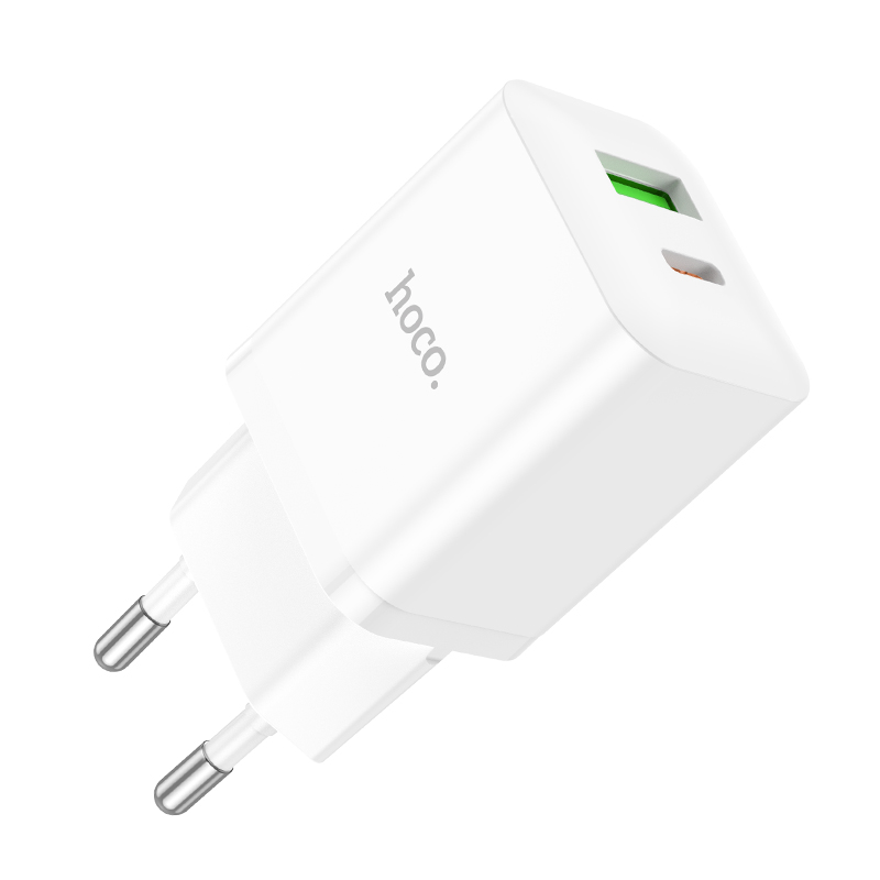 

Сетевое зарядное устройство Hoco 1xUSB, 1xUSB Type-C 3 А белый