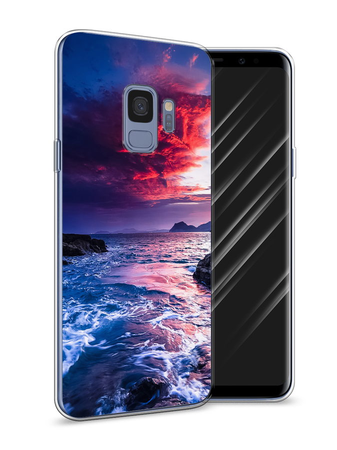 

Чехол Awog на Samsung Galaxy S9 "Волны 1", Розовый;синий, 25750-4