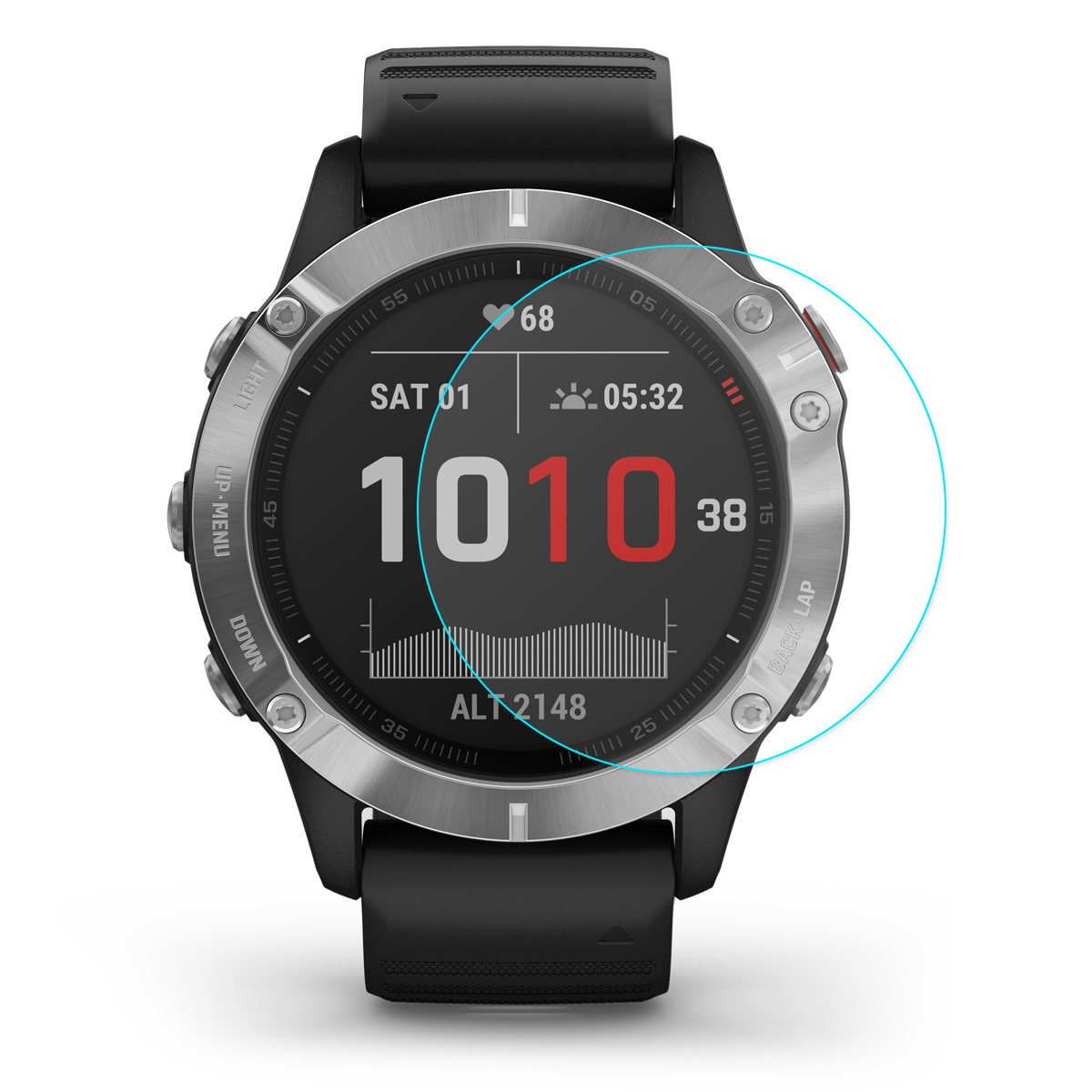 Защитное стекло 0,2 мм для Garmin Fenix 6X/6X Pro Solar 51мм