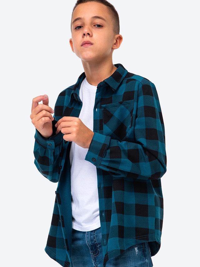 

Рубашка детская HappyFox HF00732, синий, 152, HF00732