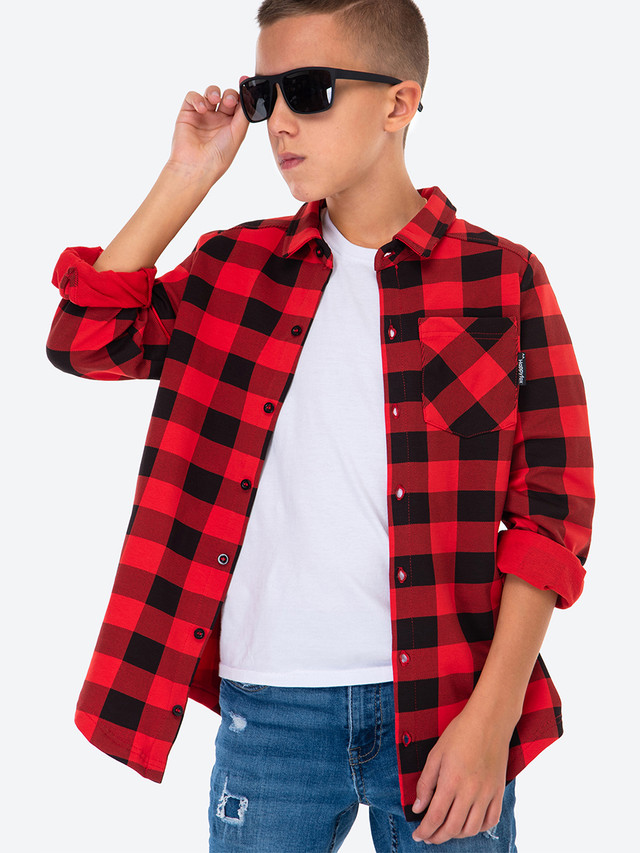 

Рубашка детская HappyFox HF00732, красный, 140, HF00732