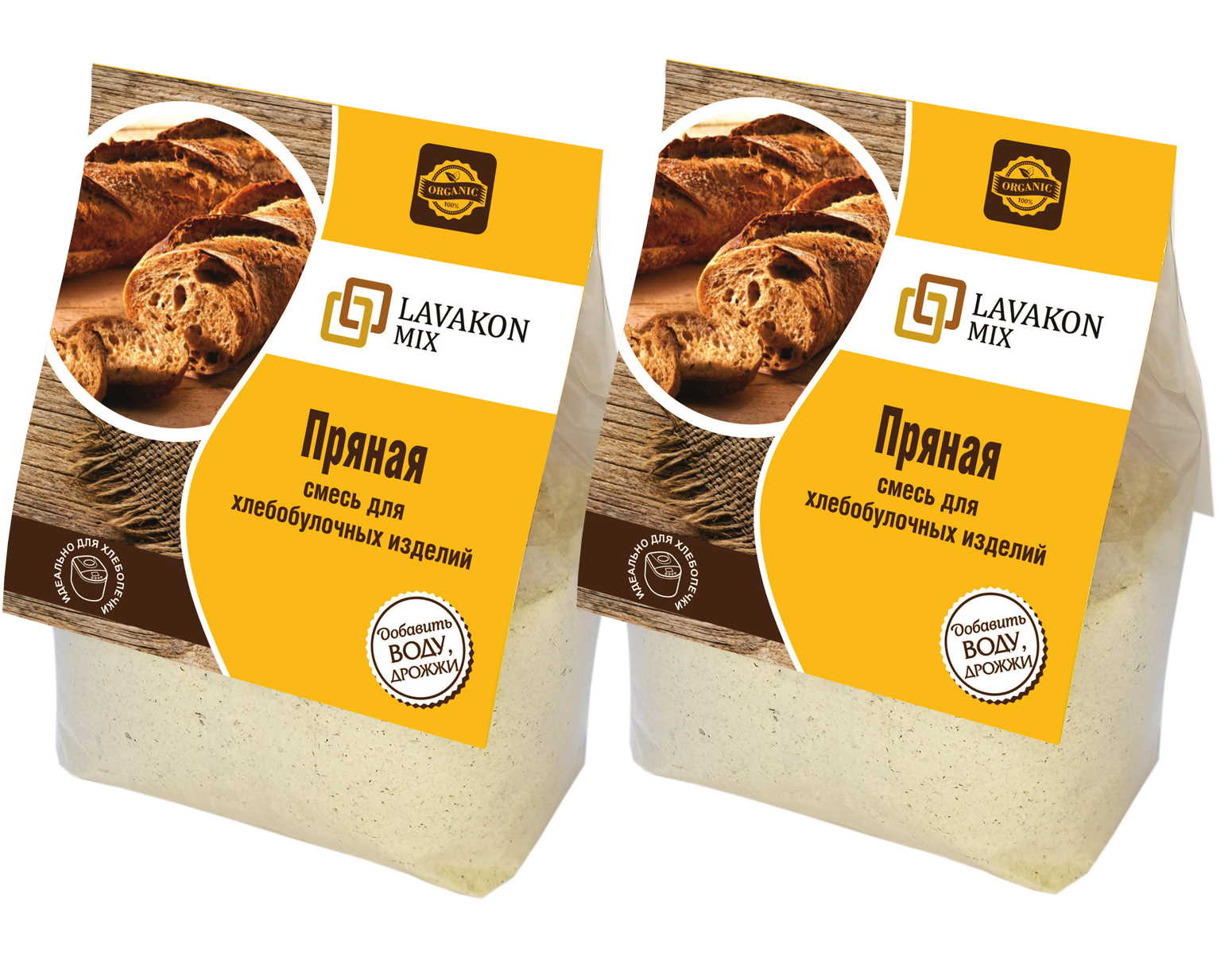 

Смесь для выпечки LAVAKONMIX Хлеб Пряный с прованскими травами, 2 шт по 450 г