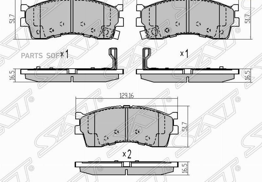 

Колодки Тормозные Перед Kia Rio 00-05 Sat арт. ST-0K2N13328Z