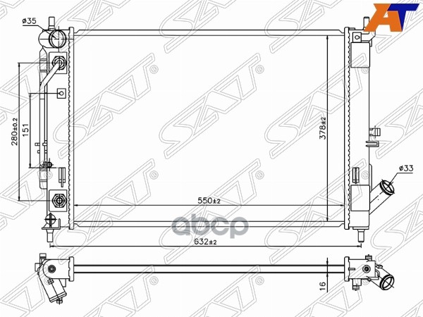 

Радиатор Hyundai Elantra 13-16/Cerato 16-18 Sat арт. ST-10-0052