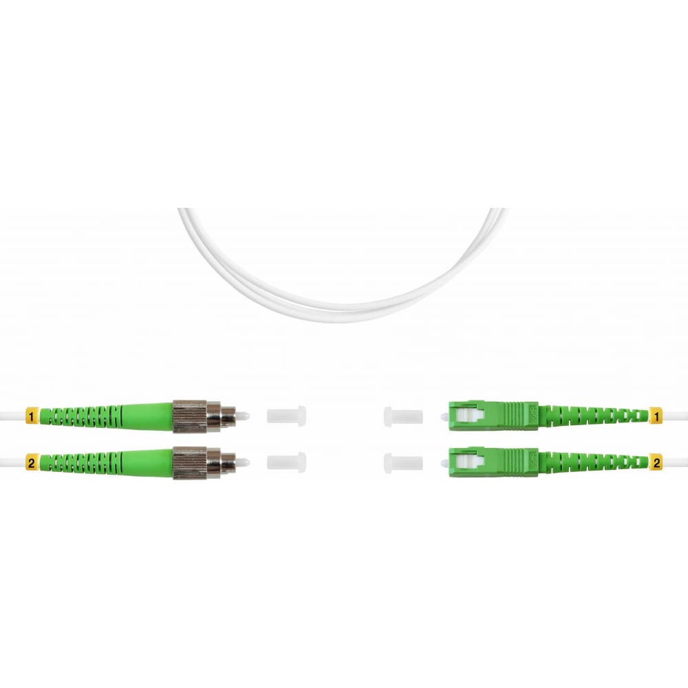 

FOPS Шнур оптический двойной (патч-корд дуплекс) -DX-SC/APC-FC/APC-9/125-3.0-LSZH-3m 90