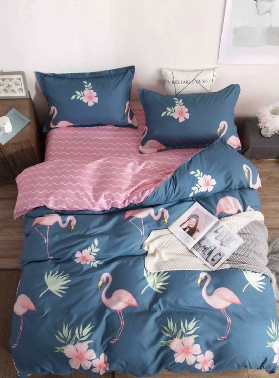

Постельное белье Classic Deluxe Textile ЕВРО размер, Сатин, Leopard евро фламинго_синий-розовый___