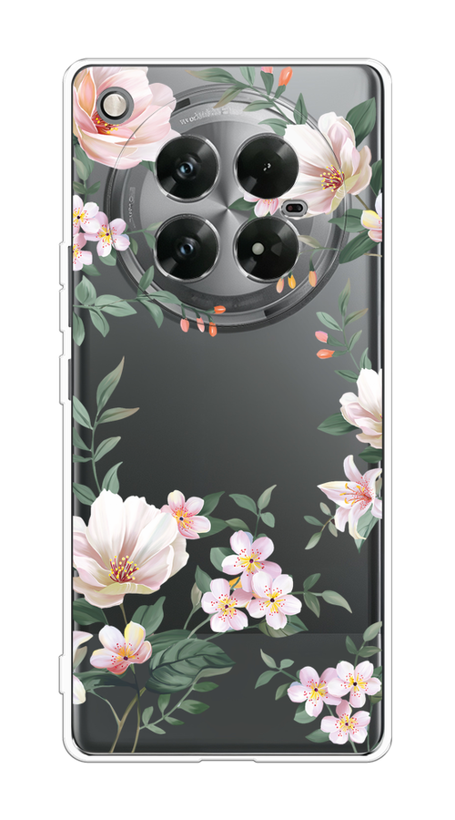 

Чехол на Infinix Zero 40 5G "Beautiful white flowers", Бежевый;зеленый, 3106650-1