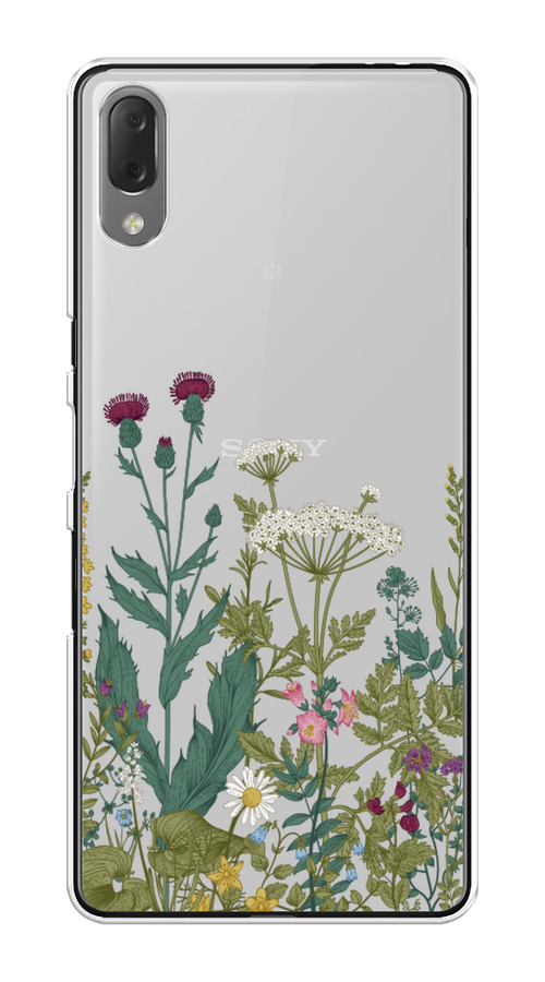 

Чехол на Sony Xperia L3 "Дикие полевые цветы", Зеленый;розовый;белый, 54450-2