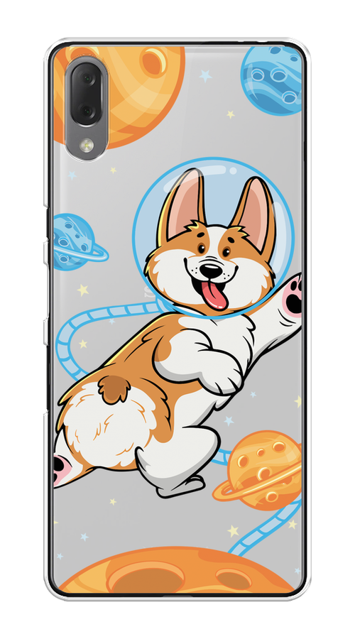 

Чехол на Sony Xperia L3 "Корги-космонавт", Голубой;бежевый;белый, 54450-1