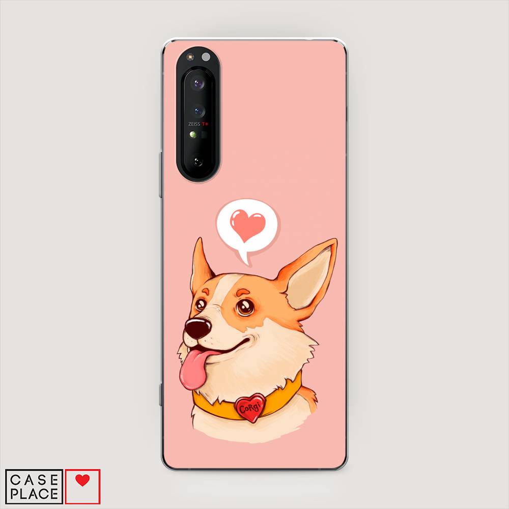 

Чехол на Sony Xperia 1 II "Корги язык", Розовый;коричневый, 54550-1