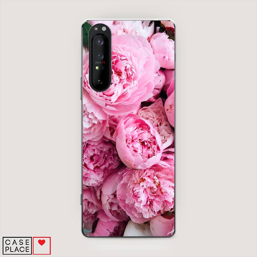 

Чехол на Sony Xperia 1 II "Розовые пионы", Бежевый;розовый, 54550-2