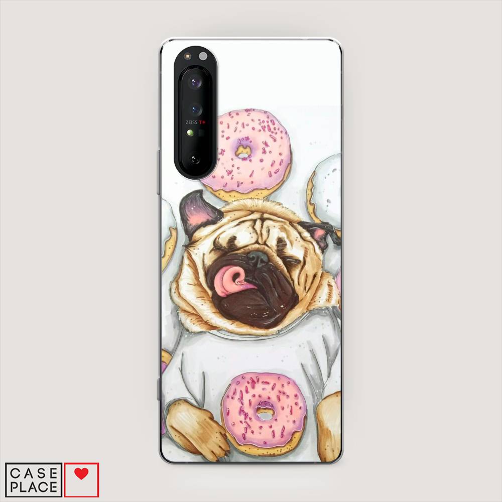 

Чехол на Sony Xperia 1 II "Счастливый мопс", Розовый;бежевый;коричневый, 54550-1