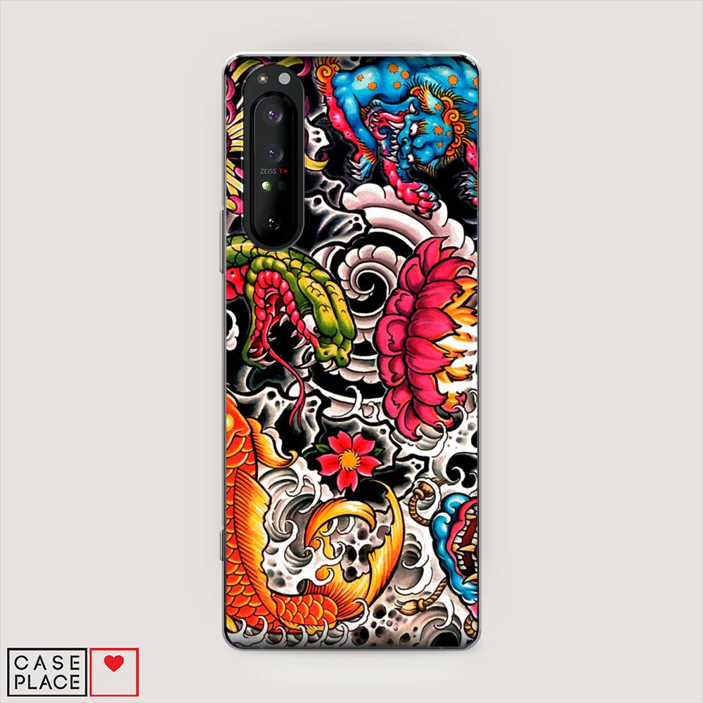 

Чехол на Sony Xperia 1 II "Японское искусство", Красный;оранжевый;голубой, 54550-4