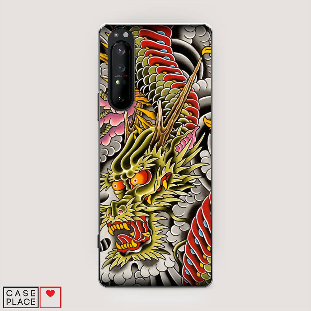 

Чехол на Sony Xperia 1 II "Японский дракон", Желтый;розовый;красный, 54550-4